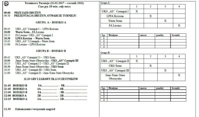 Program turniejów w ramach akcji Ferie z AS-em