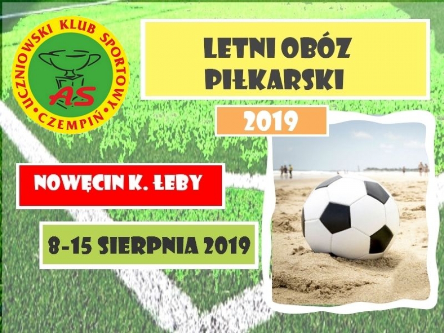 Obóz sportowo -rekreacyjny 2019 - zaproszenie.